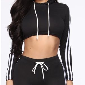FashionNova Tennis Court Striped Crop Top